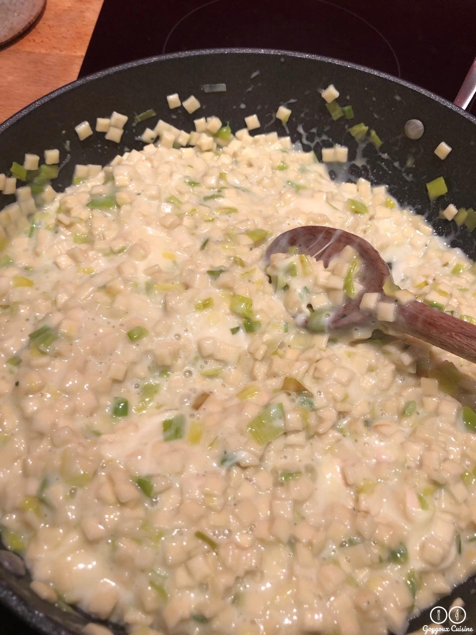 Risotto de crozet et poireau au reblochon